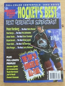 Hockey Stars PETER FORSBERG Mar 1997 Magazine COLORADO AVALANCHE Rhett Warrener - Picture 1 of 7