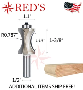 Broca de borde convexo Tideway Carbide PRO LC06041808 1-1/8"" broca de enrutador vástago de vástago de 1/2 - Imagen 1 de 1