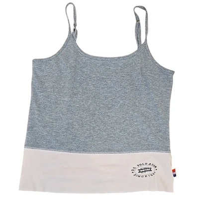 Camiseta sin mangas US Polo Assn gris rubor rosa camisola correa de espagueti Y2K - talla pequeña Foto 1 de 4