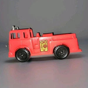 Vtg 1970s Red Processed Plastic Red Fire Truck Fire Dept. 9" Toy - Picture 1 of 3