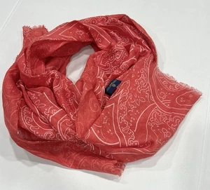 "Bufanda Eredi Pisano Roma 100 % lino escarlata hecha en Italia 25""x70"" usada en excelente estado" - Imagen 1 de 12