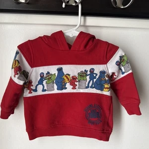 Sudadera con Capucha Roja Sesame Street Cookie Monster Elmo Talla 3-6 meses De Colección - Imagen 1 de 15