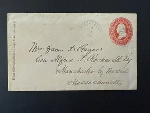 Jun 2 1884 US Scott U231 Entire used Grizzly Flat CA thru Placerville to MASS. - Picture 1 of 2