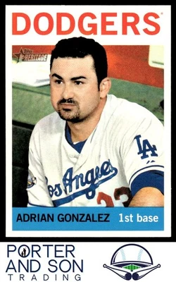 Tarjeta de béisbol Adrián González 2013 Topps Heritage #472 Los Angeles Dodgers Foto 1 de 2