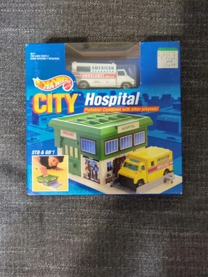 Hot Wheels City Hospital White Ambulance Sto & Go Playset - Vintage - Image 1 of 4