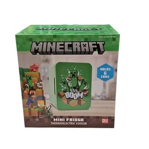 Minecraft Creeper 6-Can Mini Fridge Thermoelectric Cooler (8"Hx5.4”Wx5.4”D) NIB - Picture 1 of 5