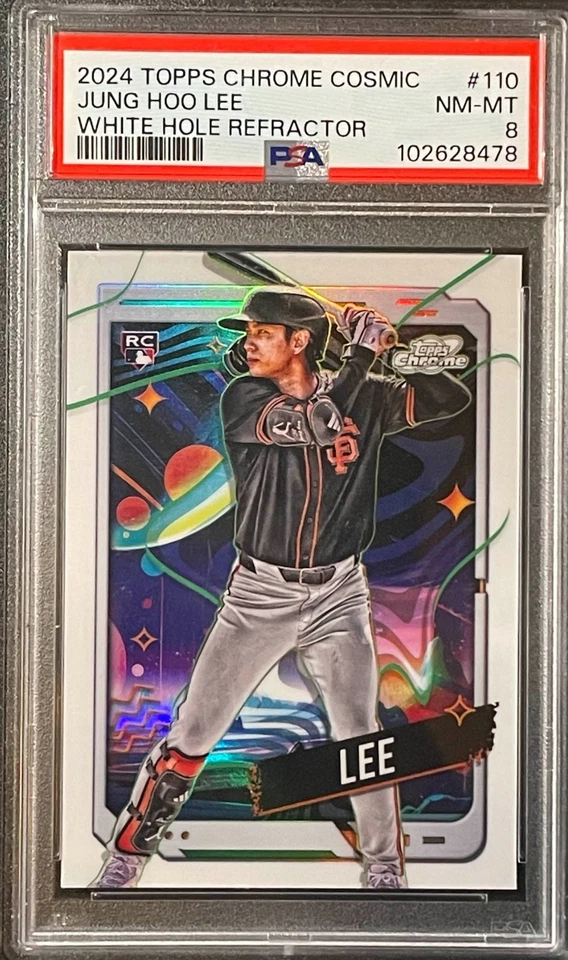Jung-Hoo Lee 2024 Topps Chrome Cosmic #110 White Hole Case Hit (RC,SLAB,SP) PSA8 - Image 1 of 2