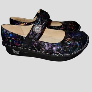 Alegria Paloma PAL-539 Black Floral Metallic Mary Jane Schuhe Größe 39 / US 9-9,5 - Bild 1 von 14