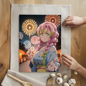 Glass Cutting Board 8x11 Anime Mitsuri Serving Tray Anti-Bacteria Demon Slay - Picture 1 of 2