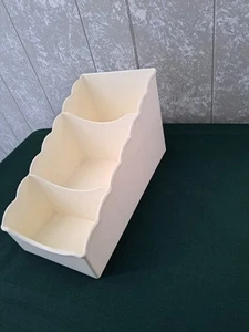 VTG #3495 White Tupperware 3 Tier Stepped Spice Packet Organizer Rack Kitchen - Picture 1 of 5