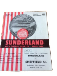 SUNDERLAND V SHEFFIELD UNITED - LEAGUE CUP 2ND RD - 14/9/1966 - Picture 1 of 1