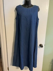 Vintage Sarin New York Sleeveless Lightweight Denim Jumper Dress Women’s Size L - Picture 1 of 6