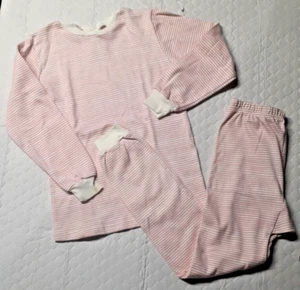 Marimekko Pajamas Girls PJs Lounge M Medium 8 Pink White Striped Cotton Soft - Picture 1 of 9