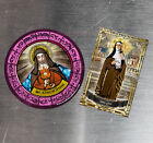 Saint St. Clare of Assisi, Italian saint round and rectangular fridge magnets
