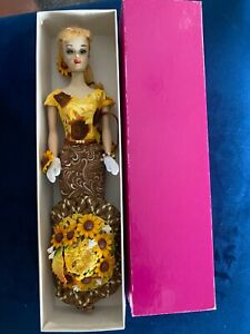 VTG Blonde Ponytail #3 Barbie in Sunflower dress hat purse outfit OOAK?