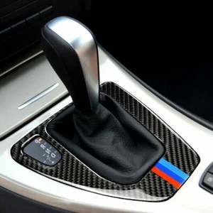 Carbon Fiber Gear Shift Knob Control Panel Cover Trim For BMW 3 Series E90 E92 - Bild 1 von 4