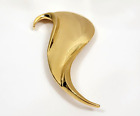 Vintage Brooch Casual Corner Modern Abstract Swirl Gold Tone 3 Inch Long