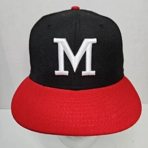 Milwaukee Braves 1957 World Series Patch New Era 59FIFTY Red Cap Hat 7 1/4 Black - Picture 1 of 6