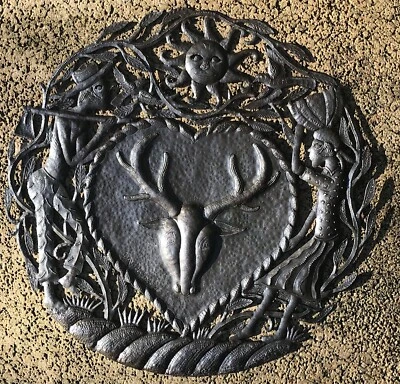 Metal Wall Art Hanging Sculpture from recycled metal barrel by David Joseph - Image 1 of 4