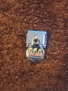 Dije italiano eslabón modular ~ PASTEL DE FELIZ CUMPLEAÑOS ~ 9 mm acero inoxidable ~ pulsera - Imagen 1 de 2