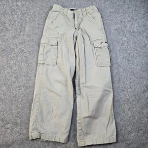 Vintage 90s Lee Pipes Cargo Pants Khaki Wide Leg Flannel Lined Boys Size 12R - Picture 1 of 11