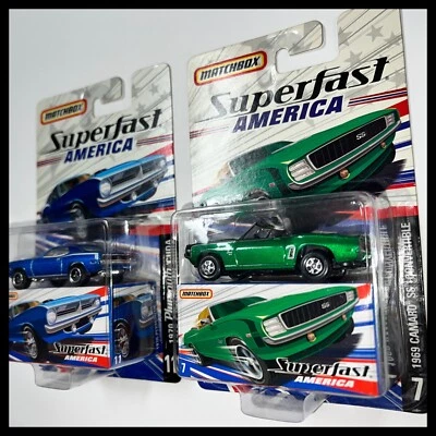 Matchbox SUPERFAST 7 11 Verde Metálico 69 CAMARO SS conv 70 Plymouth Cuda LOTE 2X Foto 1 de 4