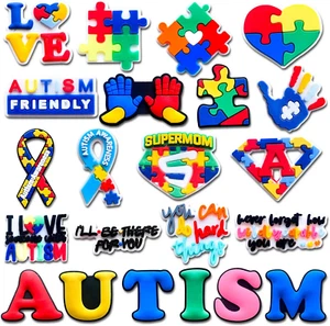 22PCS Autism Awareness Shoe Charms Decoration for Clog Sandals, Encourage Charms - Picture 1 of 6