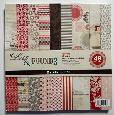 My Mind's Eye 12x12 Paper Pad-Variations-Lost & Found 3 Ruby, Lost & Found Ruby, - Image 1 of 4