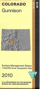BLM Map of Gunnison, Colorado, by US Dept of the Interior - Picture 1 of 2