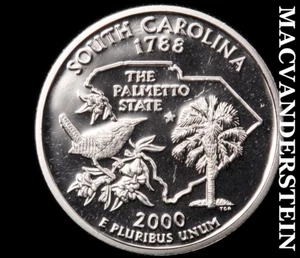 2000-S Silver South Carolina State Quarter - Choice Gem Proof Lustrous #C5619 - Picture 1 of 2