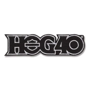 Genuine HARLEY DAVIDSON 5 inch "HOG40" 40th ANNI HOG EMBROIDERED PATCH BLACK - Picture 1 of 1
