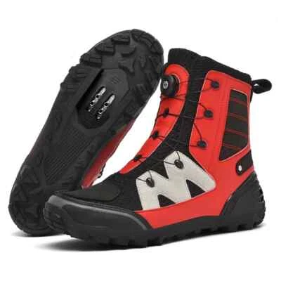 Men's Cycling Shoes MTB Gravel Road Bicycle Sneakers High Top Hiking Boots - Image 1 of 4