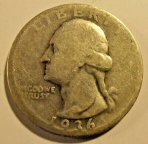 1936 D Washington Silver Quarter (36DEW9) - Picture 1 of 4