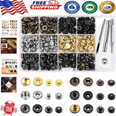 Kit de 120 piezas de sujetadores a presión de cuero con 6 colores - botones retro de 12,5 mm Foto 1 de 4