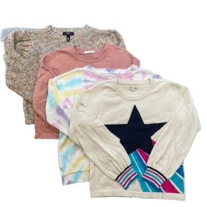Hatley Design History Z Supply Aqua Sweater Sweatshirt Lot Girls 8 10 12 - Picture 1 of 15