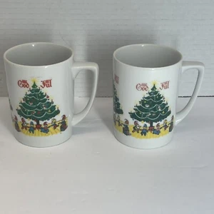 Set Of  2 VTG 1965 God Jul Berggren Original Swedish Mug Christmas Fine China - Picture 1 of 5