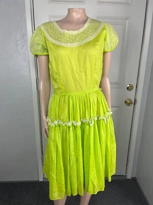 Vestido de Baile Cuadrado Vintage Años 50 60 Para Mujer Fiesta Algodón Ajuste Brillante Acampanado YY3 Foto 1 de 4