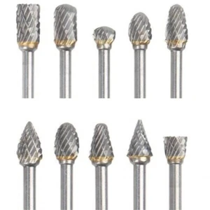 10PCS/Set 1/8'' Shank TCT Carbide Point Burr Die Grinder Rotary Drill Bits - Picture 1 of 12