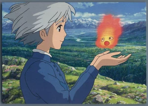 Studio Ghibli Postkarte Heulen umziehendes Schloss Sophie hält Kalzifer in den Händen - Bild 1 von 2