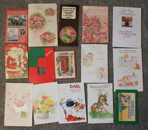 Vintage Group of Fifteen Mixed Used Cards 1980s and 1990s - Picture 1 of 1