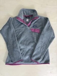 Patagonia Women's Re-Tool Snap-T Fleece Pullover Sweater Gray Purple Size Small - Picture 1 of 6