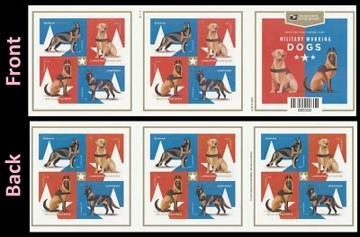 US 5405-5408 5408b Military Working Dogs F booklet 20 MNH 2019 - Image 1 of 4