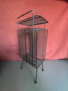 Vtg MCM BRASS Metal Mesh Telephone Stand Phone Book, Magazine, Plant, LP Records - Picture 1 of 19
