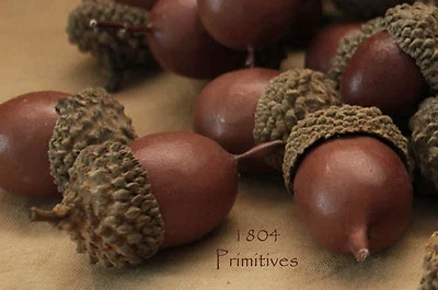 40 Artificial ACORNS with Real Caps ~ Assorted sizes ~ Fall Harvest Bowl Filler
