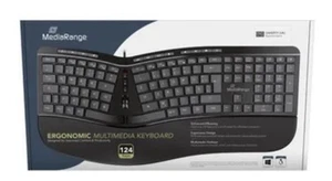 MediaRange Ergonomic Keyboard Black MROS120 - BRAND NEW - TRUSTED SELLER - Photo 1/3