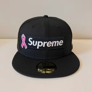 Auténtico sombrero ajustado Supreme New Era BCA con logotipo de caja negro 7 3/8 FW25 DS - Imagen 1 de 5