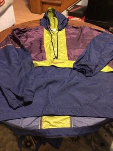 Nike Pullover Windbreaker Jacket Unisex XL Purple Half Zip Color Block Y2K VTG - Picture 1 of 9
