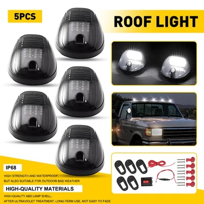 5x 适用于道奇 Ram 1500/2500/3500/4500/5500 烟 LED 驾驶室车顶灯标记 白色 — 第 1/4 张图片