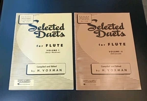 "Selected Duets For Flute" Volume 1 + 2 Easy/Medium/Advanced Rubank EXC COND - Picture 1 of 2