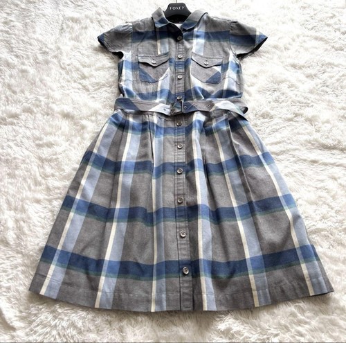 Abito Burberry Blue Label al ginocchio quadri blu cotone 38 M (US:S) 046514d